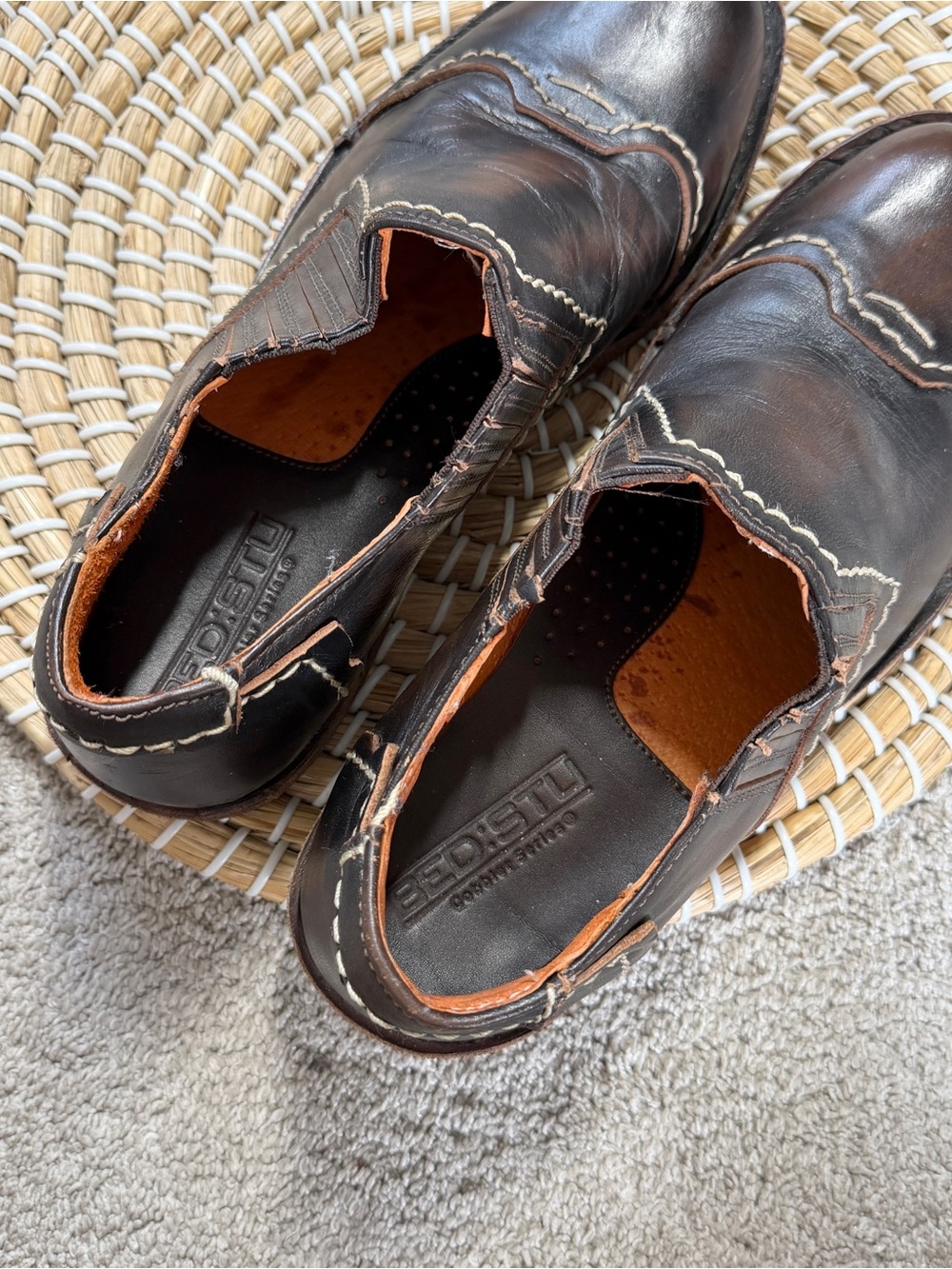 Bed|Stu Women’s Cobbler Series Slip On Shoes Leather in Dark Brown 8 - Picture 11 of 14